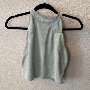 Sage green suede crop top